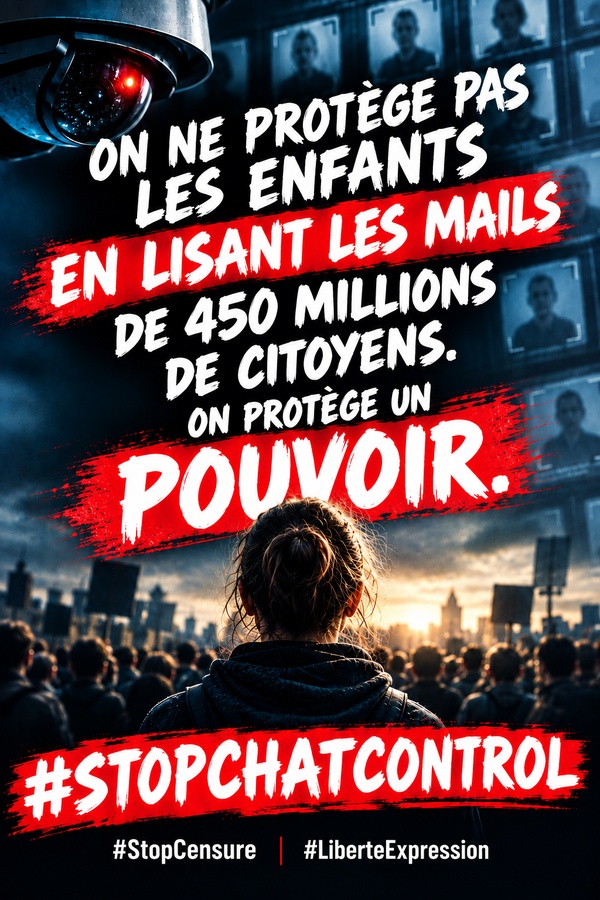 On ne protège pas les enfants en lisant les mails de 450 millions de citoyens. On protège un pouvoir. #StopChatControl