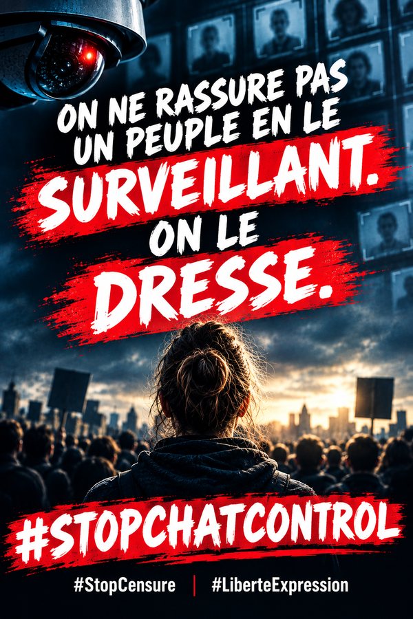 On ne rassure pas un peuple en le surveillant. On le dresse. #StopChatControl